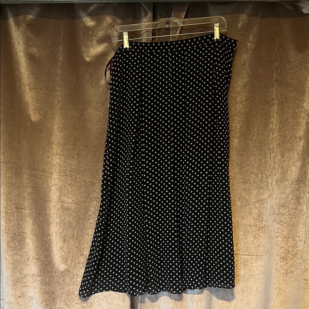 Anne Klein Elegant Black and White Polka Dot Skirt Size 14